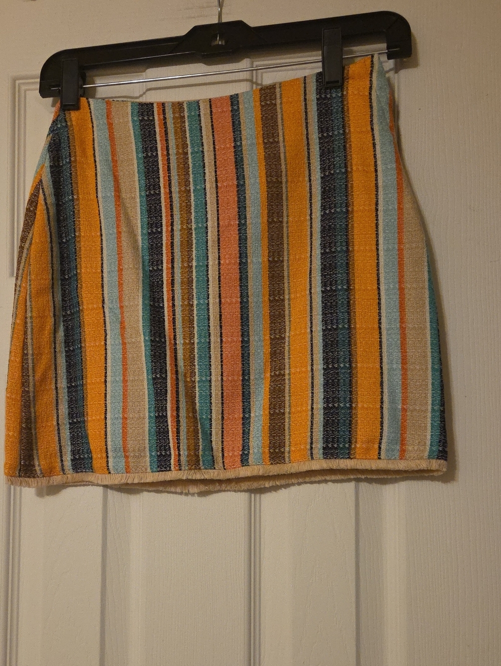 H&M Striped Mini Skirt in Yellow, Blue & Coral